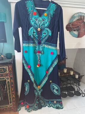 VINTAGE BOHO HIPPIE AFGHAN DRESS KAFTAN CAFTAN